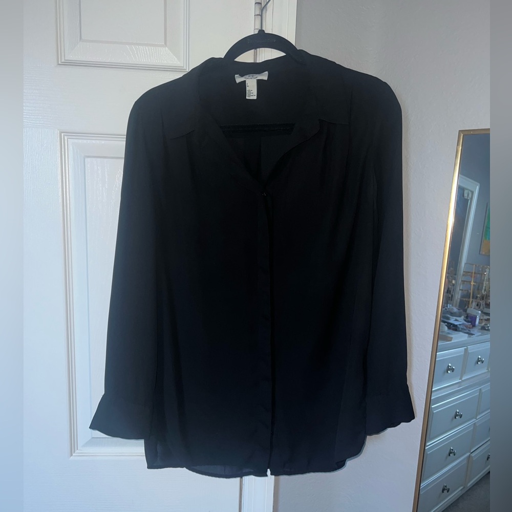 Black Button Down Blouse